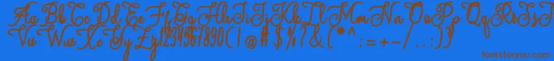 andalan Font – Brown Fonts on Blue Background