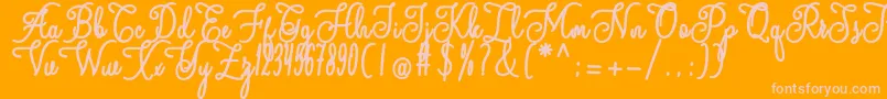 andalan Font – Pink Fonts on Orange Background