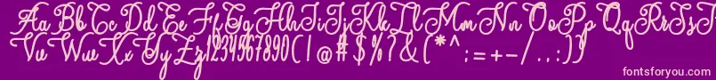 andalan Font – Pink Fonts on Purple Background