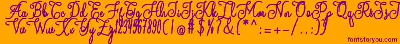 andalan Font – Purple Fonts on Orange Background