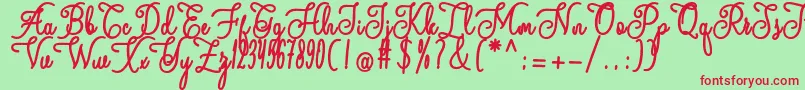 andalan Font – Red Fonts on Green Background