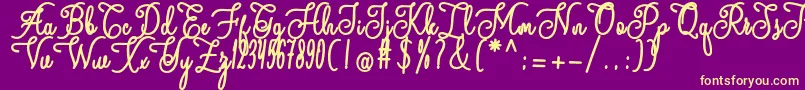 andalan Font – Yellow Fonts on Purple Background