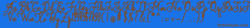 andalan Font – Brown Fonts on Blue Background