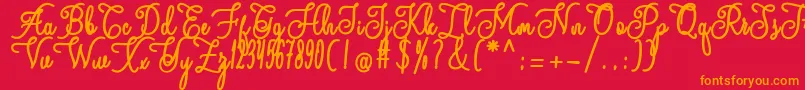 andalan Font – Orange Fonts on Red Background