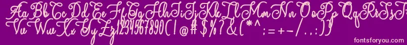 Fonte andalan – fontes rosa em um fundo violeta