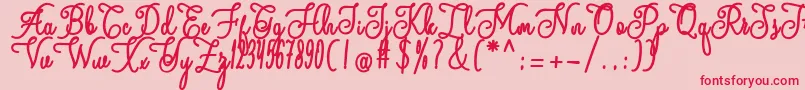 andalan-Schriftart – Rote Schriften auf rosa Hintergrund