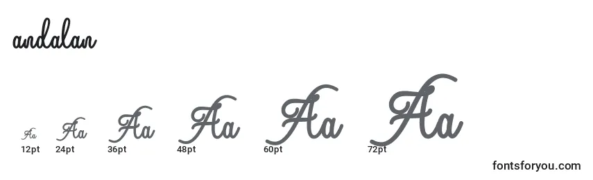 Размеры шрифта Andalan (119508)