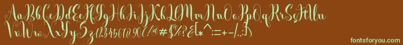 Andalas-Schriftart – Grüne Schriften auf braunem Hintergrund