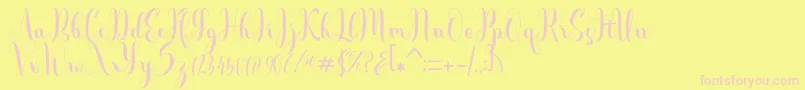 Шрифт Andalas – розовые шрифты на жёлтом фоне
