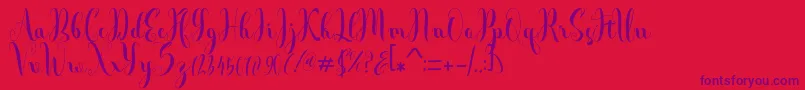 Andalas Font – Purple Fonts on Red Background