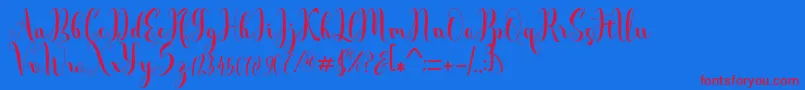 フォントAndalas – 赤い文字の青い背景