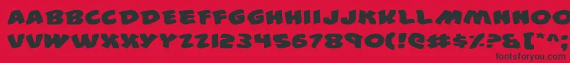 44e Font – Black Fonts on Red Background