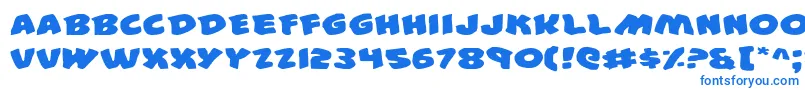 44e Font – Blue Fonts on White Background