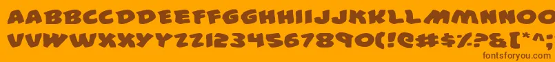 44e Font – Brown Fonts on Orange Background