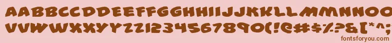 44e Font – Brown Fonts on Pink Background