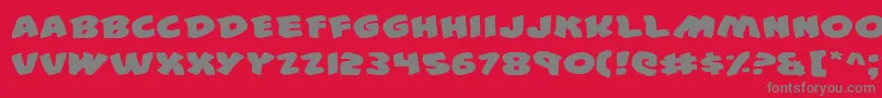 44e Font – Gray Fonts on Red Background