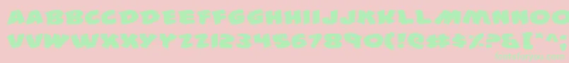 44e Font – Green Fonts on Pink Background