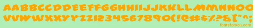 Police 44e – polices orange sur fond vert