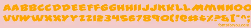 44e Font – Orange Fonts on Pink Background