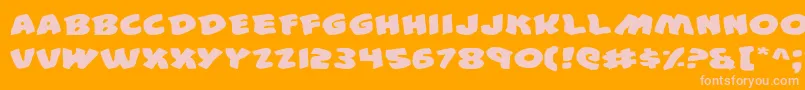 44e Font – Pink Fonts on Orange Background