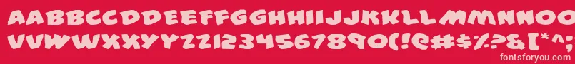 44e Font – Pink Fonts on Red Background