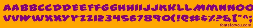 44e Font – Purple Fonts on Orange Background