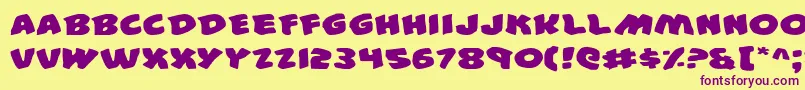 44e Font – Purple Fonts on Yellow Background