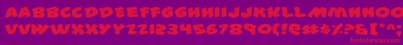 44e Font – Red Fonts on Purple Background