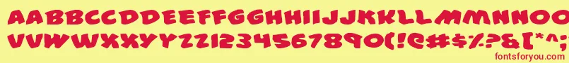 44e Font – Red Fonts on Yellow Background