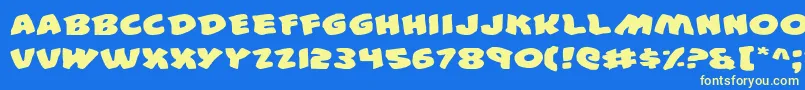 44e Font – Yellow Fonts on Blue Background