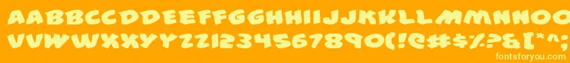 44e Font – Yellow Fonts on Orange Background