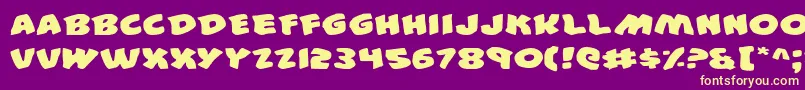 44e Font – Yellow Fonts on Purple Background