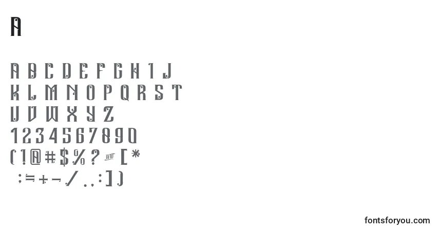Andalas (119510)フォント–アルファベット、数字、特殊文字