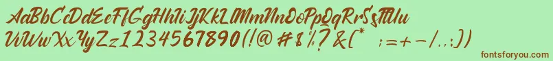 Andallan Font – Brown Fonts on Green Background