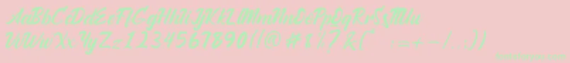 Andallan Font – Green Fonts on Pink Background