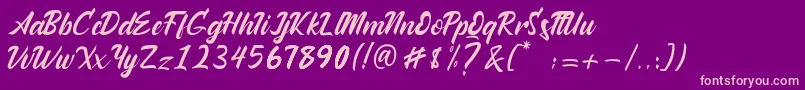 Andallan Font – Pink Fonts on Purple Background