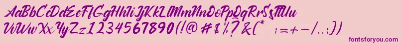 Andallan-Schriftart – Violette Schriften auf rosa Hintergrund