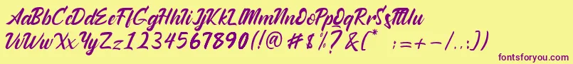 Andallan Font – Purple Fonts on Yellow Background
