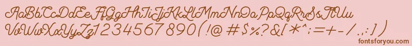 フォントAndalusea Script PERSONAL USE – ピンクの背景に茶色のフォント