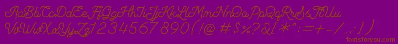 fuente Andalusea Script PERSONAL USE – Fuentes Marrones Sobre Fondo Morado