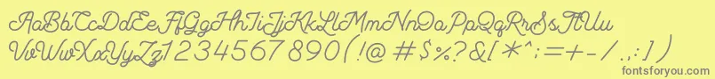 Andalusea Script PERSONAL USE Font – Gray Fonts on Yellow Background