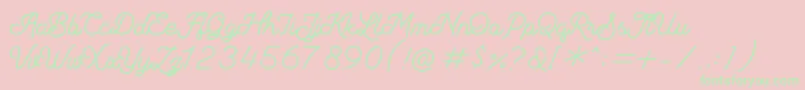 Andalusea Script PERSONAL USE-Schriftart – Grüne Schriften auf rosa Hintergrund