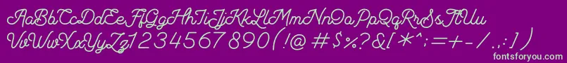 fuente Andalusea Script PERSONAL USE – Fuentes Verdes Sobre Fondo Morado