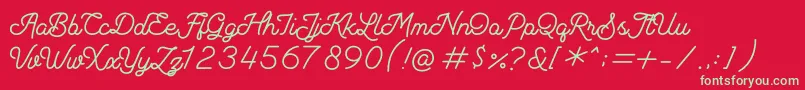 Andalusea Script PERSONAL USE Font – Green Fonts on Red Background