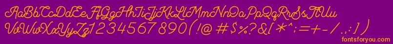 Andalusea Script PERSONAL USE Font – Orange Fonts on Purple Background