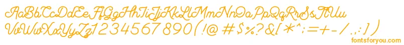 Andalusea Script PERSONAL USE-Schriftart – Orangefarbene Schriften auf weißem Hintergrund