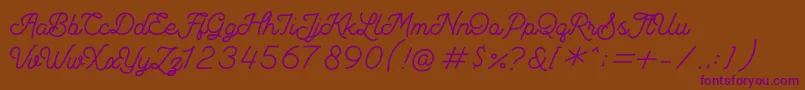 Fonte Andalusea Script PERSONAL USE – fontes roxas em um fundo marrom