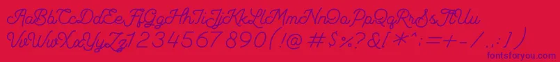 Andalusea Script PERSONAL USE-Schriftart – Violette Schriften auf rotem Hintergrund