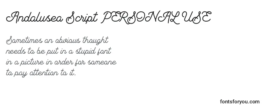Schriftart Andalusea Script PERSONAL USE