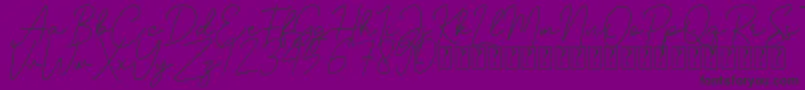 Шрифт Andalusia demo – чёрные шрифты на фиолетовом фоне